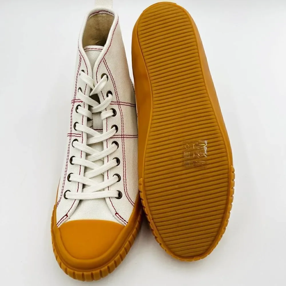 J.Crew High Top Canvas Sneaker in Ivory Gum Size 7